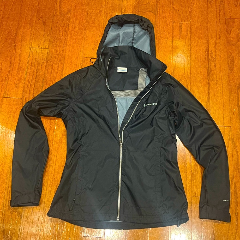 Columbia Women’s Switchback IV Rain Jacket Windbreaker Black Small Omni-Shield